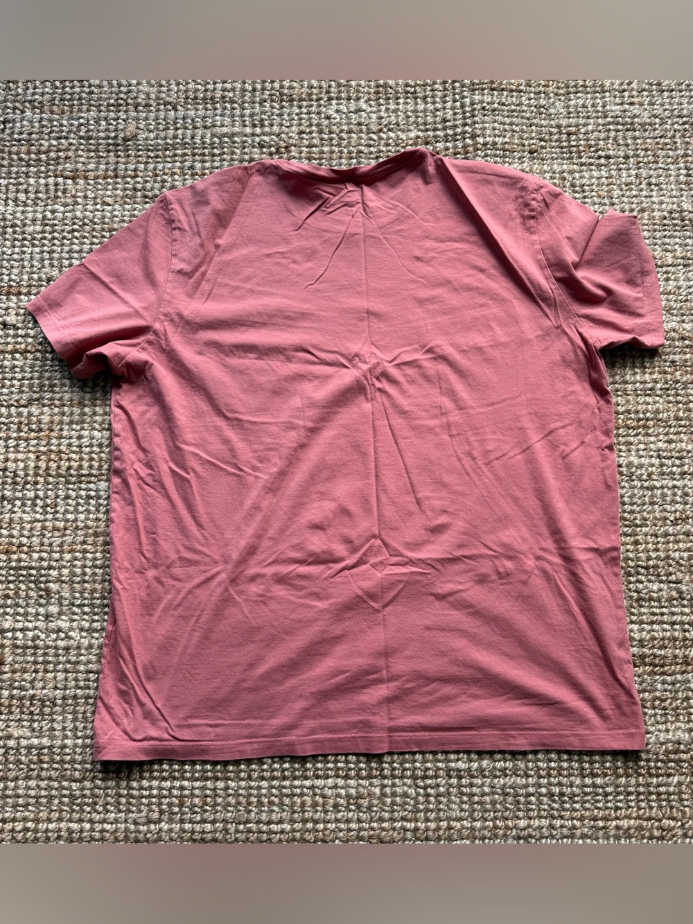 Men's Short Sleeve Crew Neck Tee - Coral, White, Light Blue, Olive - Picture 3 of 9